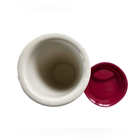 Longaberger Pottery Holly Berry Holiday Travel Cup W/Silicone Lid, *Discontinued - Picture 3 of 4